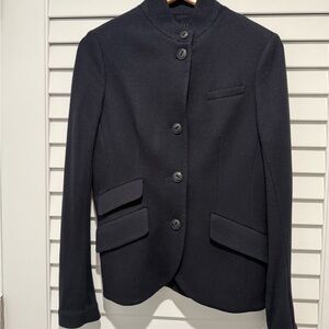 Rag & Bone Navy Blue Wool Blazer Structured Formal Jacket